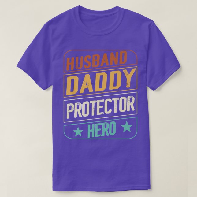 Camiseta Hombres Padres Día Esposo Papi Protector Hero Vin (Diseño del anverso)