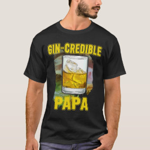 Camiseta Hombres Padres Día Gin Credibile Papá Bebe