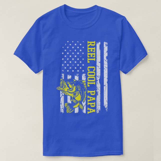 Camiseta Hombres Padres Día Pescador Bandera de Estados Uni (Diseño del anverso)