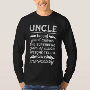 Camiseta Hombres Padres Día Tío Definición Gran Escucha