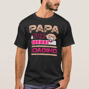 Camiseta Hombres Papa 2023 Cargando Pronto Para Ser Papá Ni