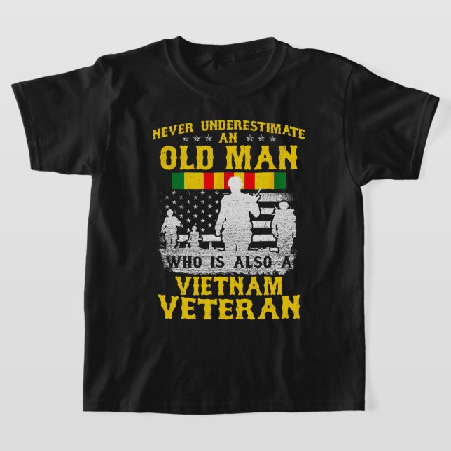 Camiseta Hombres Papá Abuelo Vietnam Veteranos Camisas Vint (Distribución)