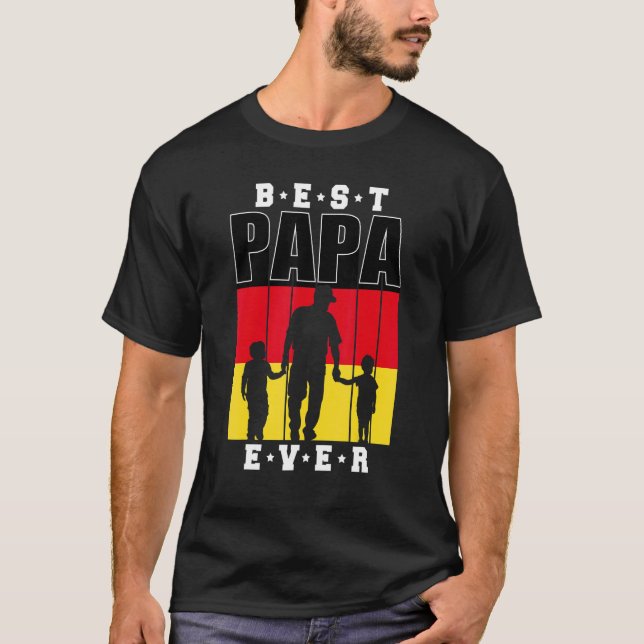 Camiseta Hombres Papa Alemán Papá De 2 Niños Deutschland Al (Anverso)