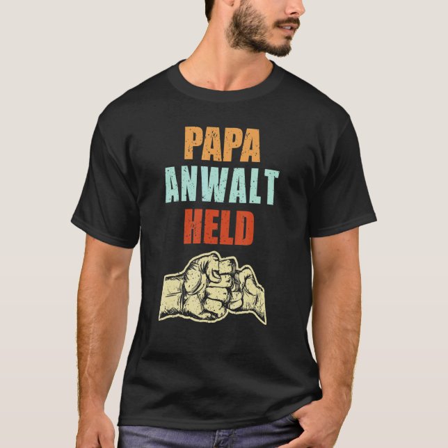 Camiseta Hombres Papa Anwalt Héroe Jura Día del Padre (Anverso)