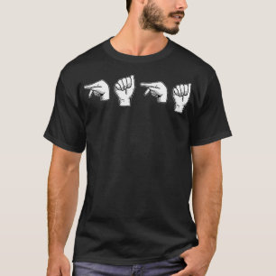 Camiseta Hombres PAPA ASL Rótulo Americano Mejor Padres
