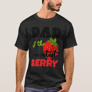 Camiseta Hombres Papá Berry Primer Cumpleaños Tema Fresa Du