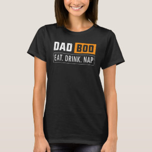 Camiseta Hombres Papá Bod Come Bebida Nap Cerveza Bebiendo