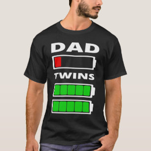 Camiseta Hombres papá Cansado Gemelos de batería baja Funny