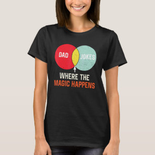 Camiseta Hombres Papá Chistes Donde La Magia Ocurre Día Del