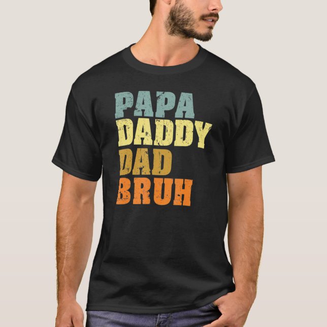 Camiseta Hombres Papa Daddy Dad Bruh Que ama a los niños F (Anverso)