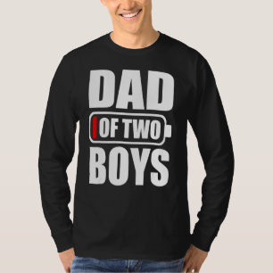 Camiseta Hombres Papá de 2 niños Dos hijos Día del Padre 2