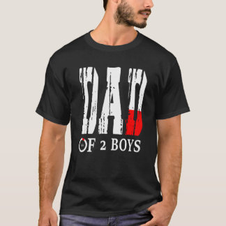 Camiseta Hombres Papá De 2 Niños Padre O Abuelo De 2 Niños