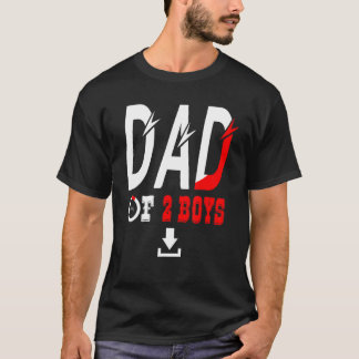 Camiseta Hombres Papá De 2 Niños Padre O Abuelo De 2 Niños