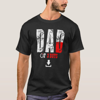 Camiseta Hombres Papá De 2 Niños Padre O Abuelo De 2 Niños 