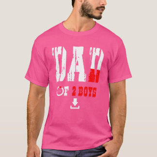 Camiseta Hombres Papá De 2 Niños Padre O Abuelo De 2 Niños