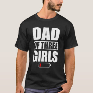 Camiseta Hombres Papá de 3 Chicas Tres Hijas Día del Padre