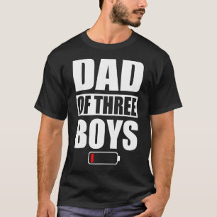 Camiseta Hombres Papá de 3 niños Tres hijos Día del Padre