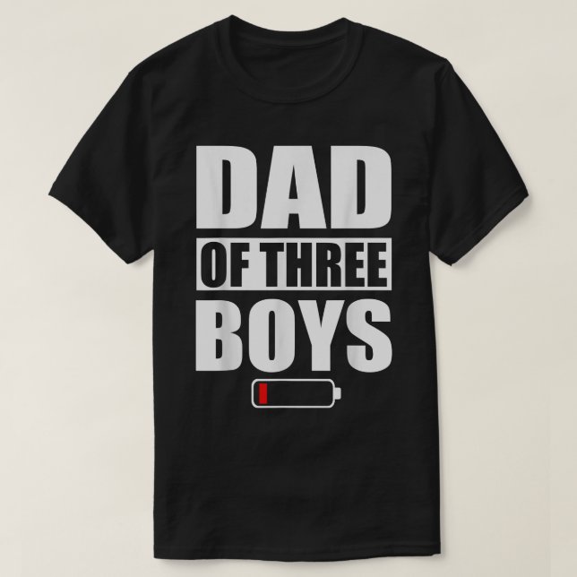 Camiseta Hombres Papá de 3 niños Tres hijos Día del Padre (Diseño del anverso)