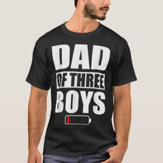 Camiseta Hombres Papá de 3 niños Tres hijos Día del Padre