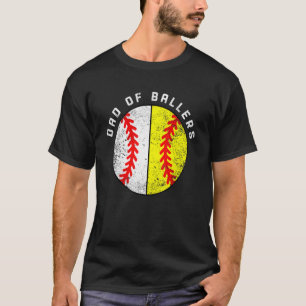 Camiseta Hombres Papá De Ballers Béisbol