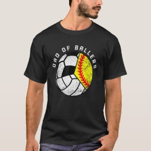 Camiseta Hombres Papá De Ballers Softball Volleyball D