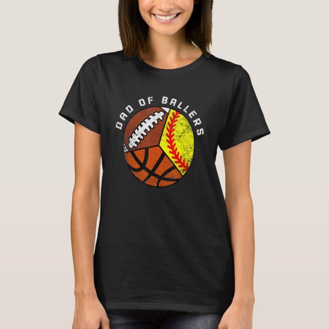Camiseta Hombres Papá De Baloncestistas Baloncesto (Anverso)