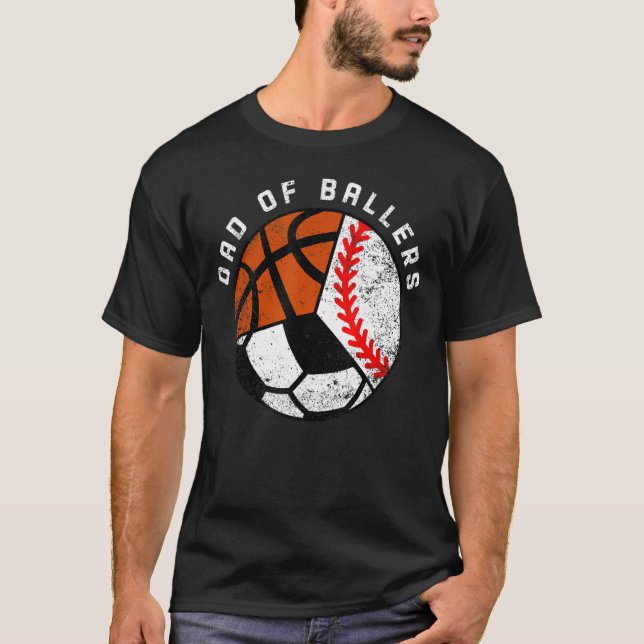 Camiseta Hombres Papá De Baloncestistas Baloncesto (Anverso)