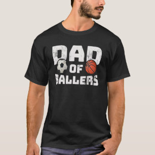 Camiseta Hombres Papá De Baloncestistas Baloncesto Y Fútbol