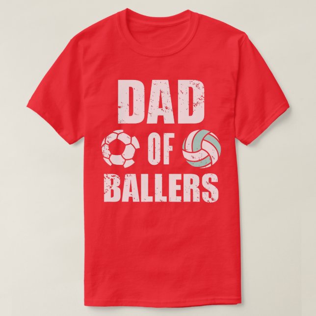 Camiseta Hombres Papá De Baloncestistas Divertido Voleibol  (Diseño del anverso)