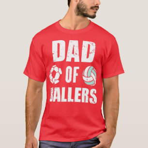 Camiseta Hombres Papá De Baloncestistas Divertido Voleibol 