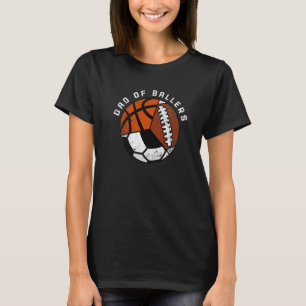 Camiseta Hombres Papá De Baloncestistas Fútbol Da