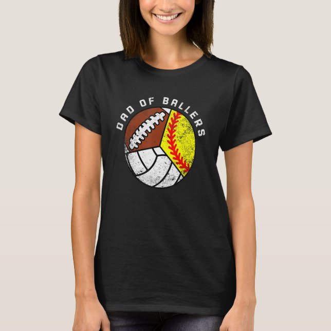 Camiseta Hombres Papá De Baloncestistas Voleibol (Anverso)