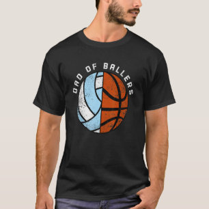 Camiseta Hombres Papá De Baloncestistas Voleibol