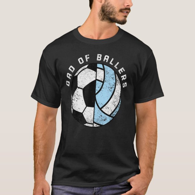 Camiseta Hombres Papá De Baloncestistas Voleibol Papá (Anverso)