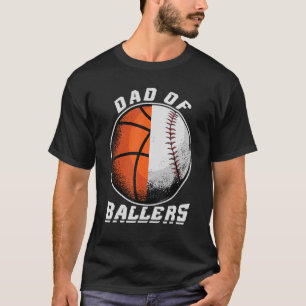 Camiseta Hombres Papá De Baloncesto Béisbol Y Básquetbol