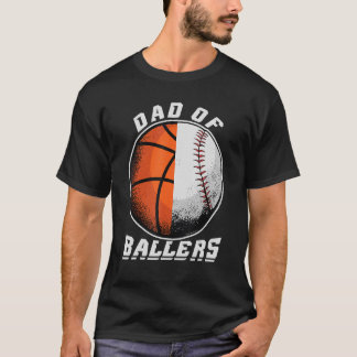 Camiseta Hombres Papá De Baloncesto Béisbol Y Básquetbol