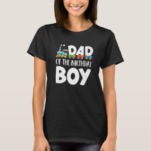 Camiseta Hombres Papá De Birthday Boy Railroad Train