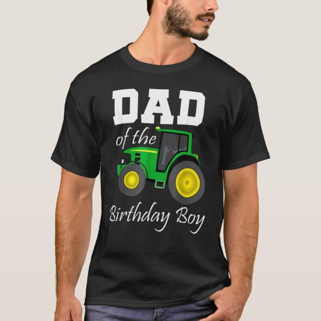 Camiseta Hombres Papá De Birthday Tractor Farmer Tract (Anverso)