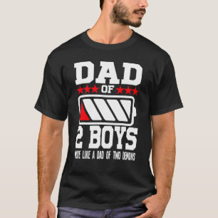 Camiseta Hombres Papá De Dos Niños Más Como Un Padre De Dos