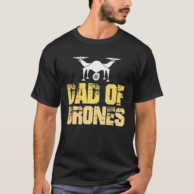 Camiseta Hombres Papá De Drones Fpv Volando Quadcopter Uav  (Anverso)