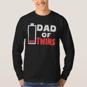 Camiseta Hombres Papá De Gemelos Cansados De Gemano Con Bat