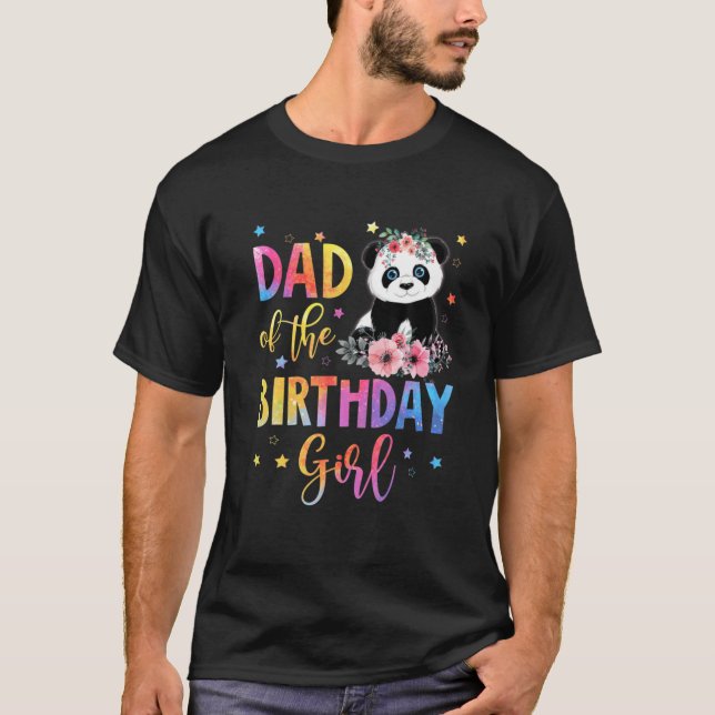 Camiseta Hombres Papá De La Chica De Cumpleaños Panda Bear  (Anverso)