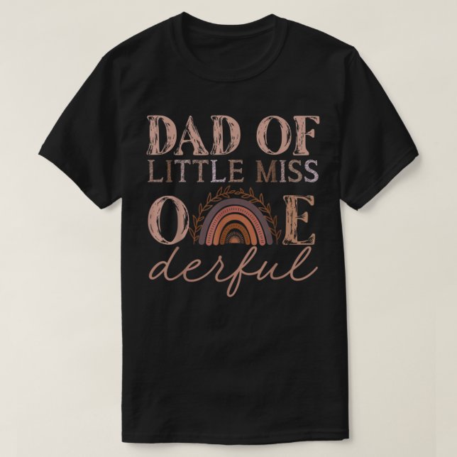 Camiseta Hombres Papá de la Pequeña Miss Maravilloso Primer (Diseño del anverso)