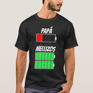 Camiseta Hombres Papá De Los Gemelos De Nacimiento Batería