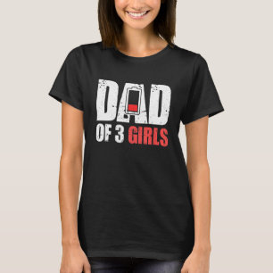 Camiseta Hombres Papá De Tres Chicas - Padre Con Tres Hijas