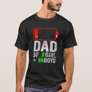 Camiseta Hombres Papá De Un Chica 2 Niños Del Padre Hija Hi