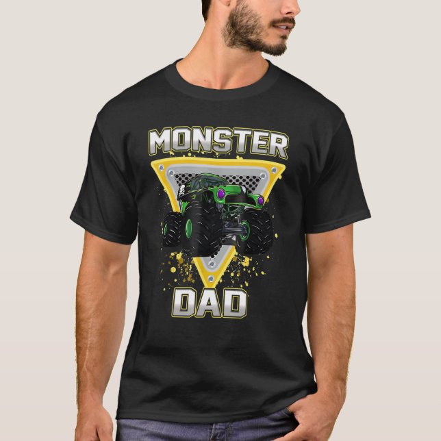 Camiseta Hombres Papá Del Monstruo Del Nacimiento Camión Bi (Anverso)