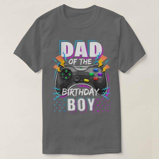 Camiseta Hombres papá del niño de cumpleaños que juega vide (Diseño del anverso)