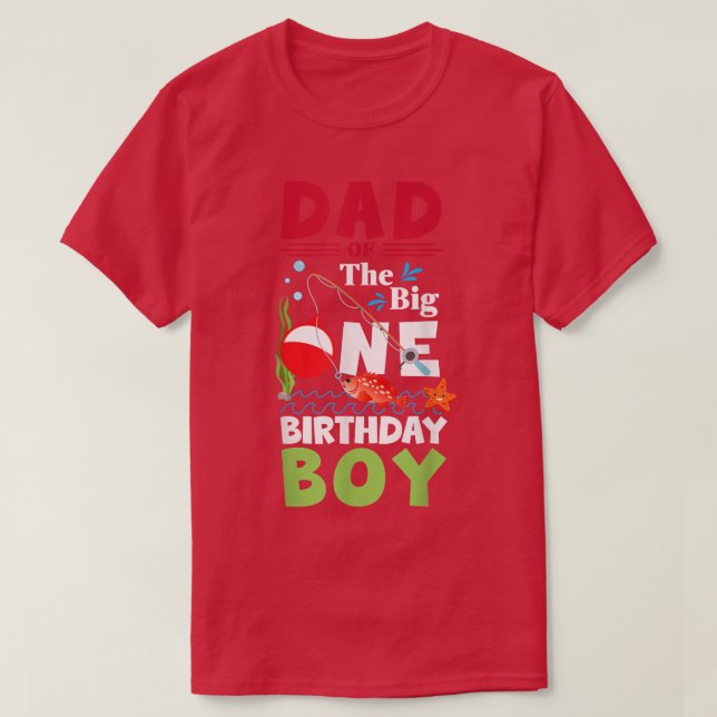 Camiseta Hombres Papá Del Niño Grande De Un Cumpleaños Pesc (Diseño del anverso)