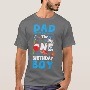 Camiseta Hombres Papá Del Niño Grande De Un Cumpleaños Pesc
